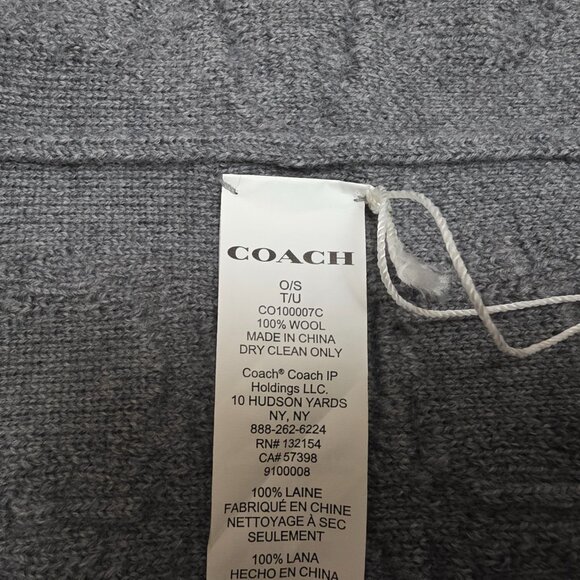 Coach Terry Logo Wool Beanie in Dove Grey main image 9
